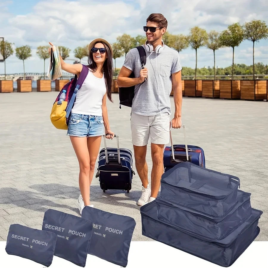 Travel Essentials: 6-Pack Lightweight Luggage Storage Bags - Durable, Dustproof Organizers
