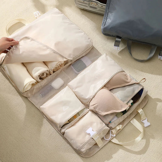 6-In-1 Folding Travel Storage Bag, Portable Luggage Organizer, Multifunctional Clothing Sorting Bag, Travel Bag Hanging Bag