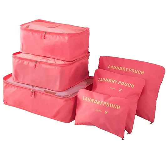 Travel Essentials: 6-Pack Lightweight Luggage Storage Bags - Durable, Dustproof Organizers