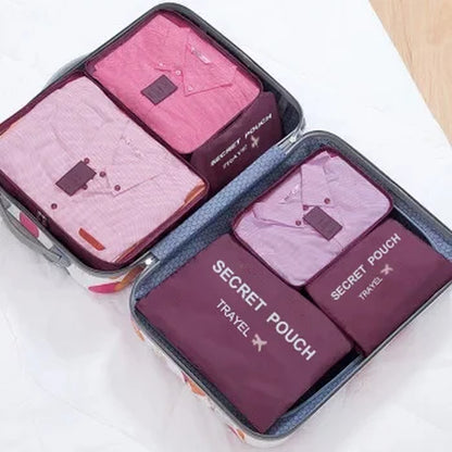 Travel Essentials: 6-Pack Lightweight Luggage Storage Bags - Durable, Dustproof Organizers
