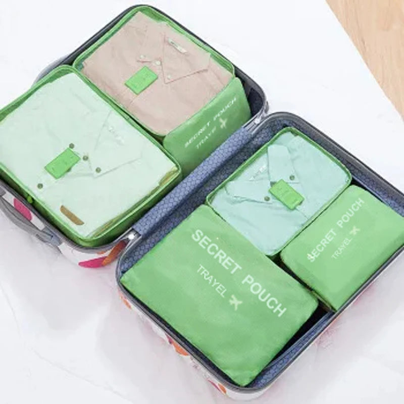 Travel Essentials: 6-Pack Lightweight Luggage Storage Bags - Durable, Dustproof Organizers