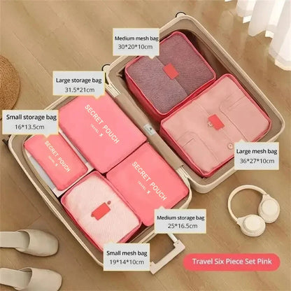 Travel Essentials: 6-Pack Lightweight Luggage Storage Bags - Durable, Dustproof Organizers