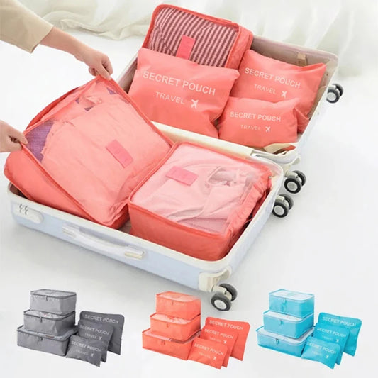 Travel Essentials: 6-Pack Lightweight Luggage Storage Bags - Durable, Dustproof Organizers