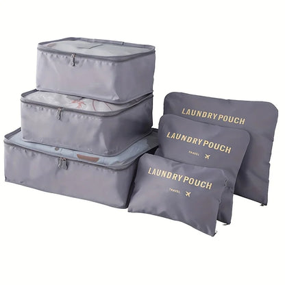 Travel Essentials: 6-Pack Lightweight Luggage Storage Bags - Durable, Dustproof Organizers