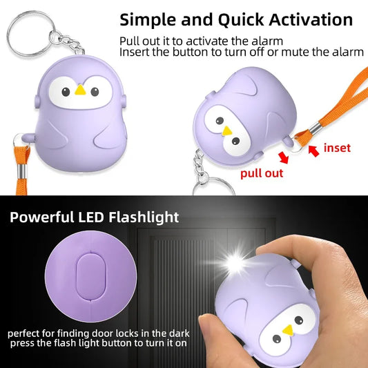 Personal Self Defense Alarm 130Db Self Defense Siren Safety Alarm for Women Girl Personal Keychain Alarm with Lighting