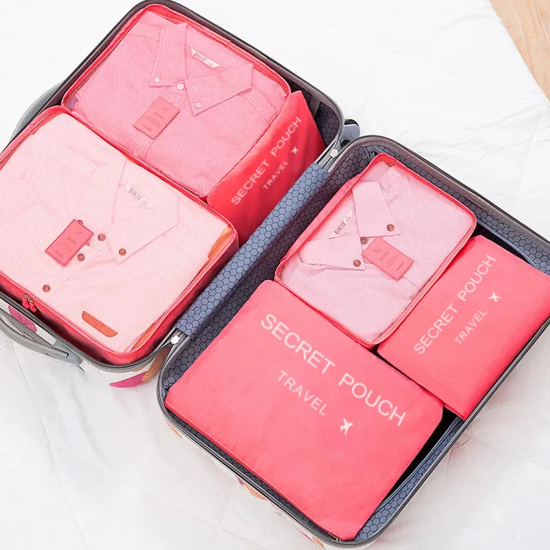 Travel Essentials: 6-Pack Lightweight Luggage Storage Bags - Durable, Dustproof Organizers